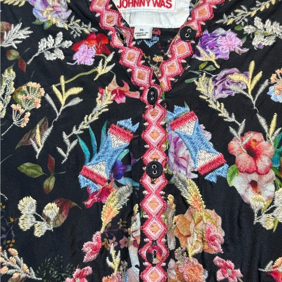 Johnny Was Brigitte Floral Silk Tunic - Size XL - Picture 11 of 16
